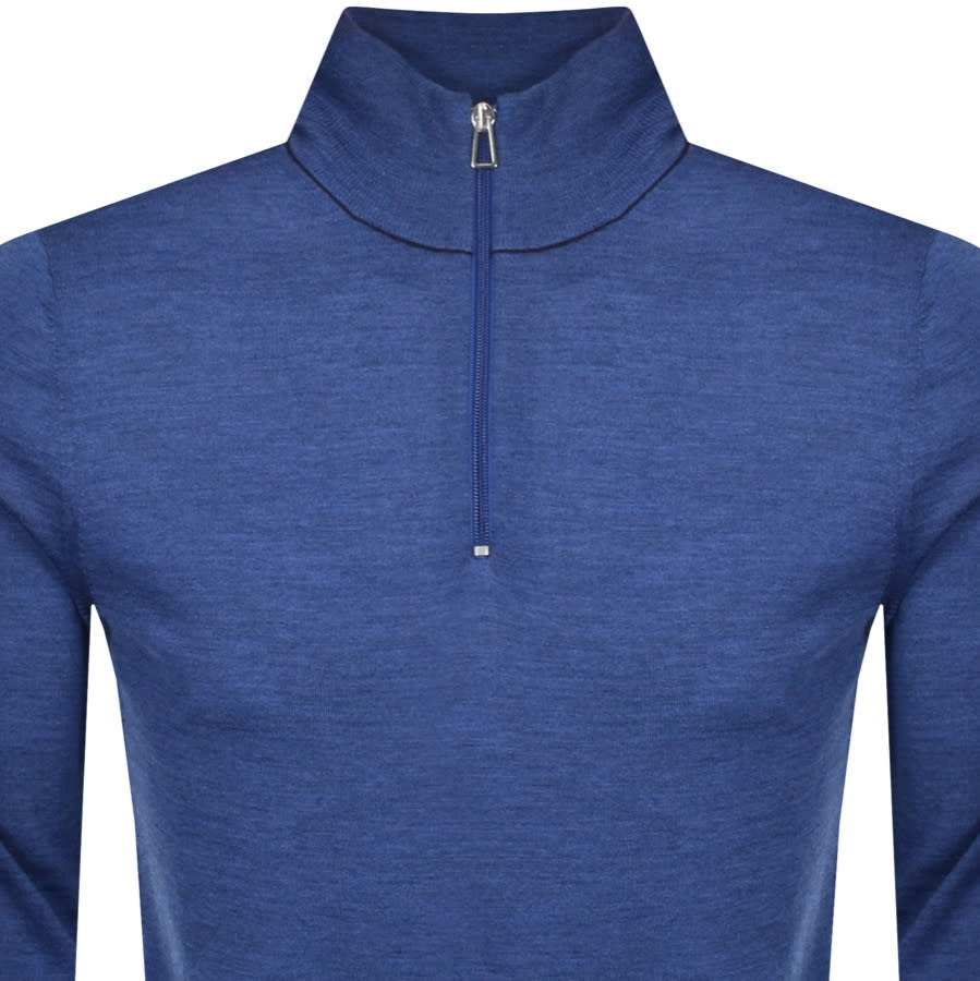 Alternative Image for ProductPS By Paul Smith Zip Neck Knitted Sweatshirt Blue2